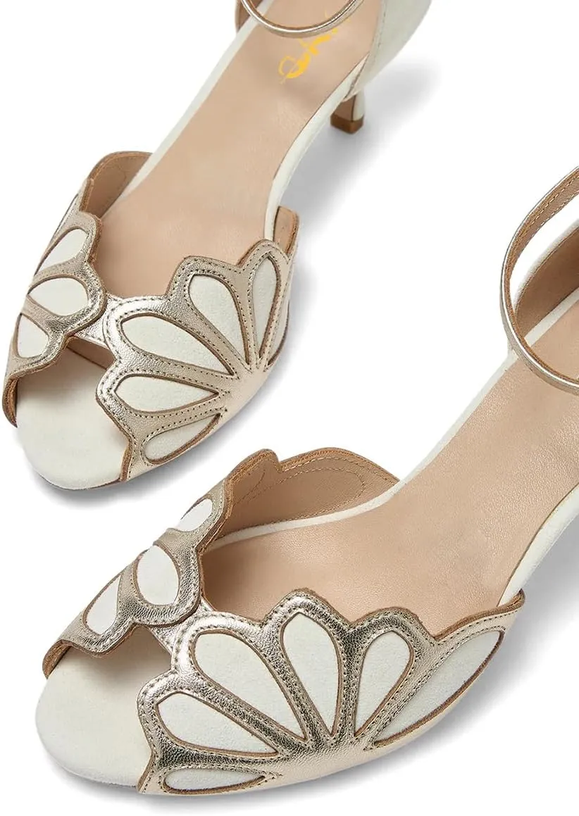 XYD Women Dance Ballroom Latin Jazz Sandals Kitten Heels Peep Toe Ankle Strap Butterfly Bridal Evening Fancy Pumps Shoes
