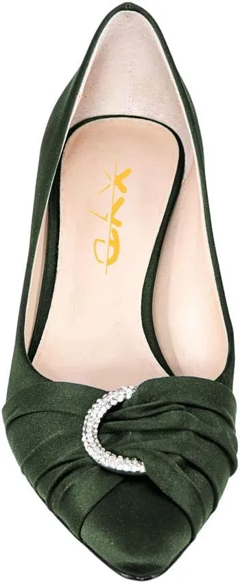 XYD Women Elegant Pointed Closed Toe Pumps Slip On High Heels Stiletto Patent Leather Slide Sandals Ladies Girls Wedding Prom Party Evening Office Dress Shoes