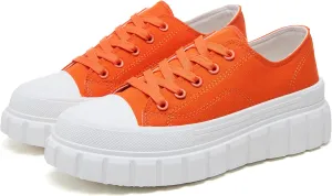 yageyan Womens Platform Sneakers Canvas Shoes for Women White Low Top Classic Casual Tennis Shoes