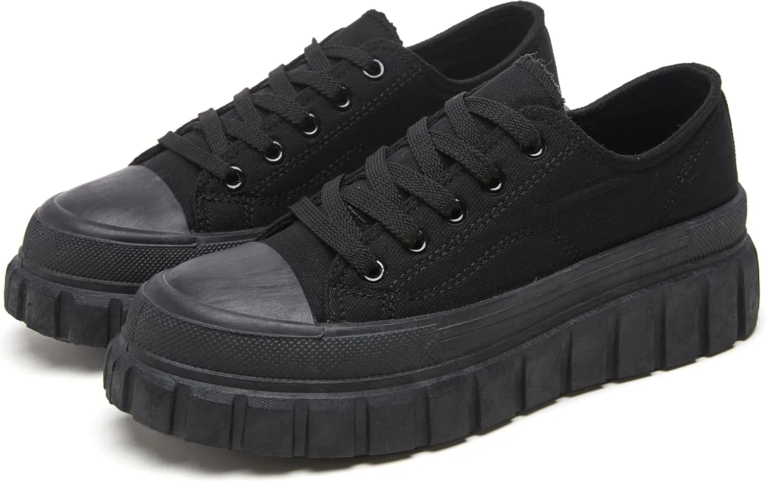 yageyan Womens Platform Sneakers Canvas Shoes for Women White Low Top Classic Casual Tennis Shoes