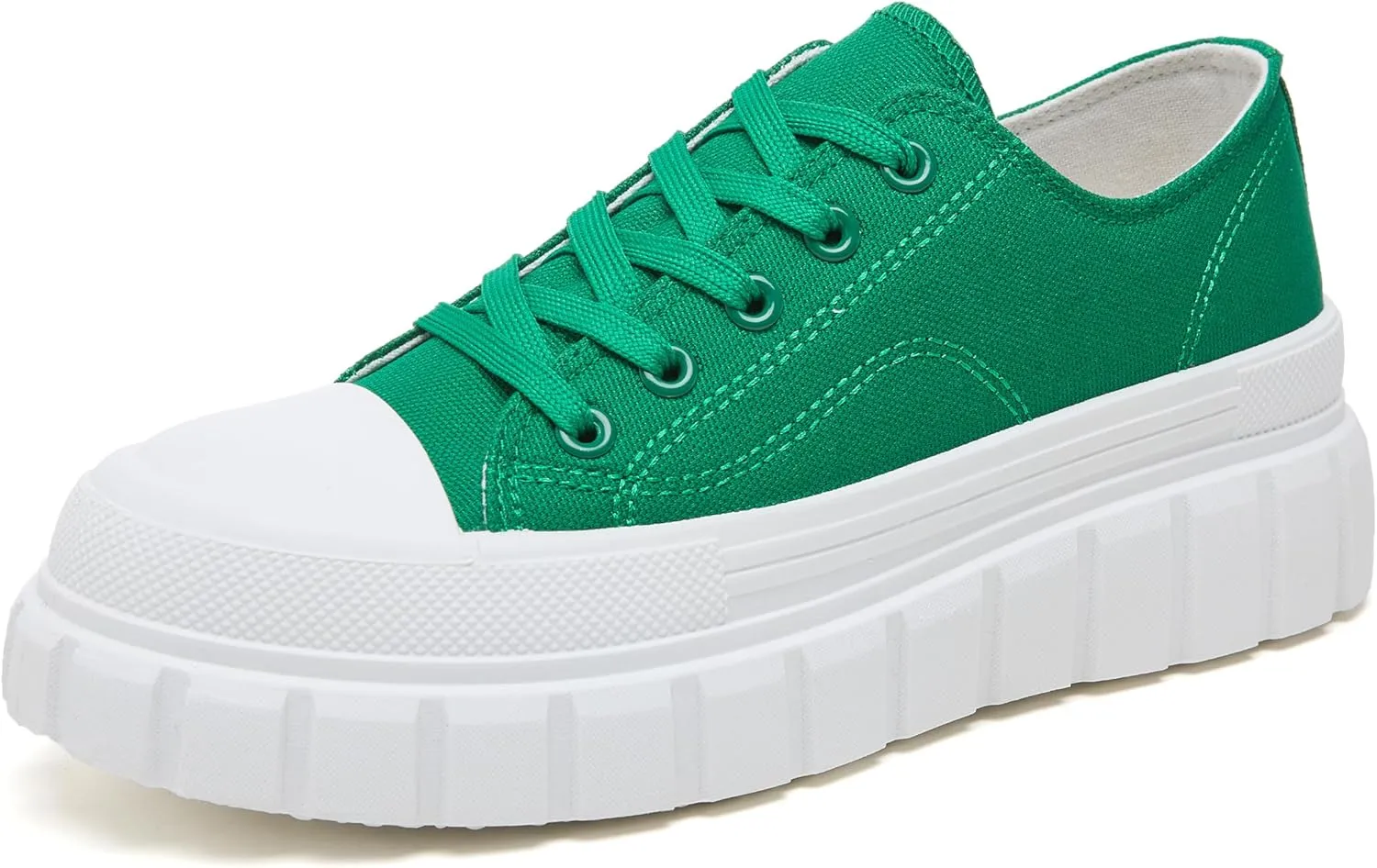 yageyan Womens Platform Sneakers Canvas Shoes for Women White Low Top Classic Casual Tennis Shoes