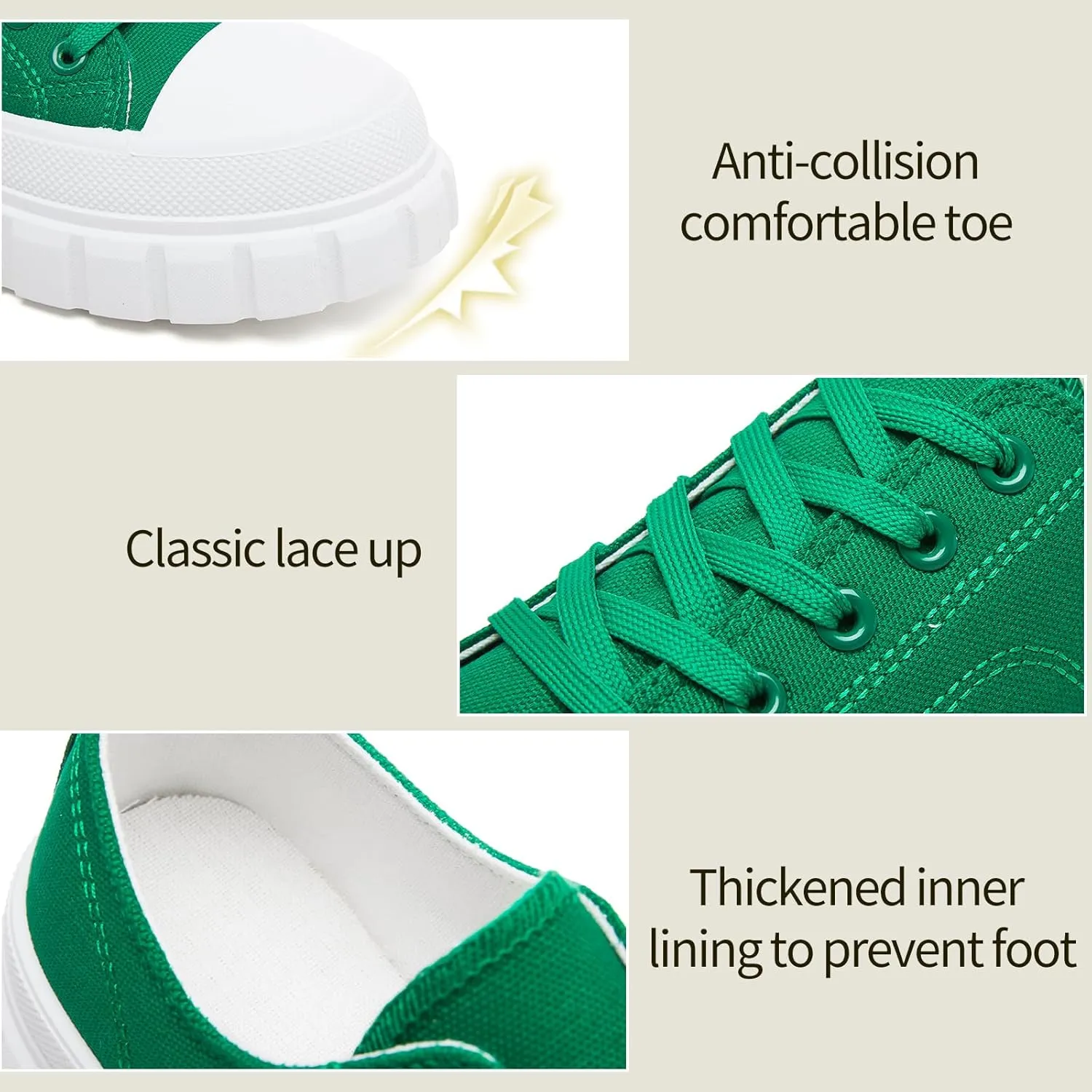yageyan Womens Platform Sneakers Canvas Shoes for Women White Low Top Classic Casual Tennis Shoes