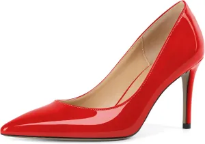 YODEKS Women's Pointed Toe High Heel Pumps Slip On Elegant Stiletto Heel Dress Shoes