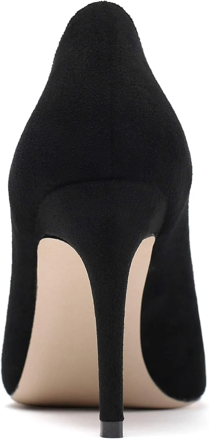 YODEKS Women's Pointed Toe High Heel Pumps Slip On Elegant Stiletto Heel Dress Shoes