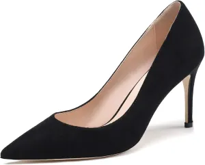 YODEKS Women's Pointed Toe High Heel Pumps Slip On Elegant Stiletto Heel Dress Shoes