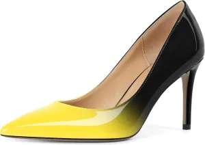 YODEKS Women's Pointed Toe High Heel Pumps Slip On Elegant Stiletto Heel Dress Shoes