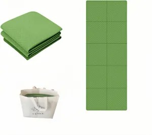 Yoga Mat 1/4-Inch Thick Folding Yoga Travel Mat TPE Eco-friendly High Density Anti-Tear Non-Slip Exercise & Fitness Mat, Foldable Easy Multipurpose Exercise Mat for Pilates, Home Workout etc