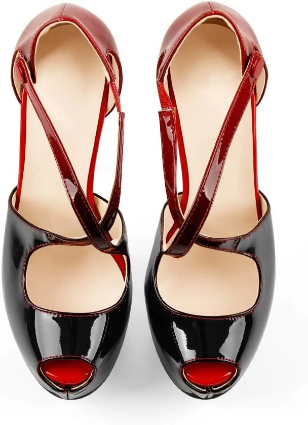 Yolkomo Platform Heels for Women Ankle Strap Stiletto High Heel Sandals