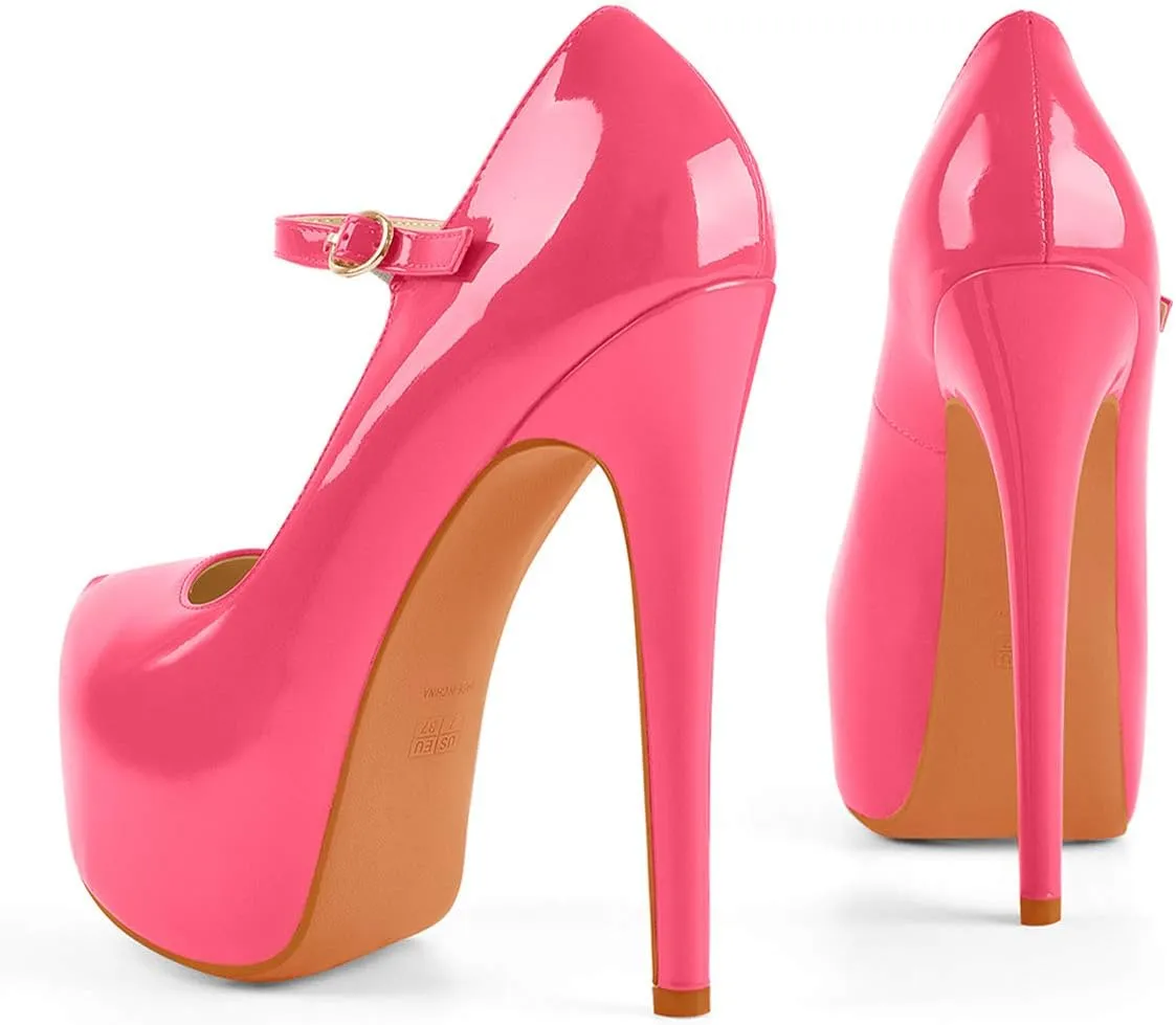 Yolkomo Platform Heels for Women Ankle Strap Stiletto High Heel Sandals