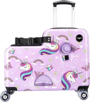 Younglingz Lil Flyer 20'' kid ride on suitcase child stroller spinner luggage (Glam)