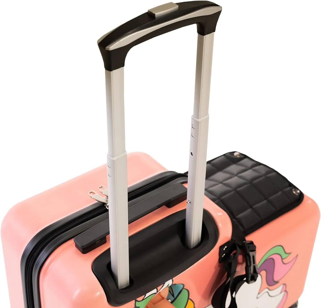 Younglingz Lil Flyer 20" kid ride on suitcase child stroller spinner luggage (Pink Unicorn)