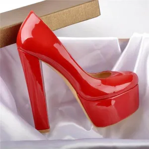 Your Shiny Clothes Red Patent Leather Platform Heels