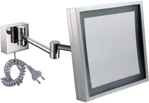 ZADIKO Makeup Mirror Bathroom Wall-Mounted Square Metal Foldable Retractable Rotary Beauty Mirror 9 Inches