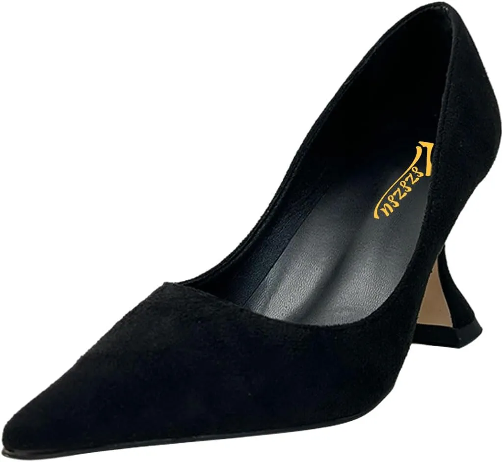 Zszszsu Women's Pointed Toe Pumps Elegant Stiletto High Heels Slip On Sexy Dress Party Formal Wedding Shoes Size 4-16 US