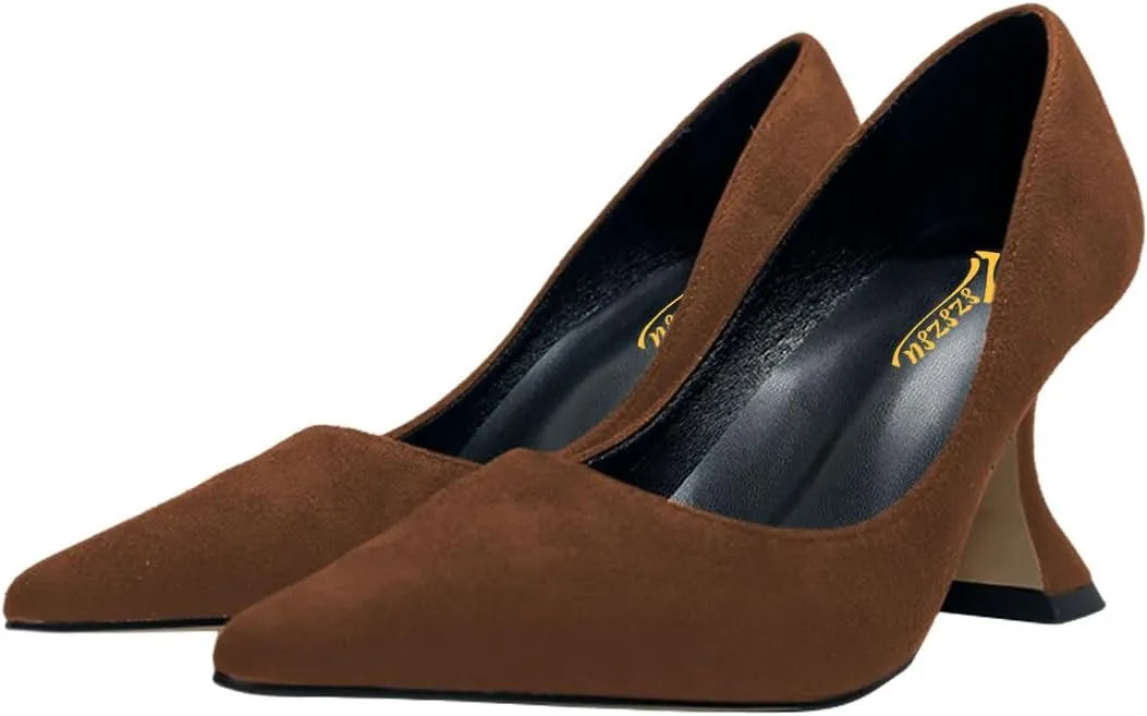 Zszszsu Women's Pointed Toe Pumps Elegant Stiletto High Heels Slip On Sexy Dress Party Formal Wedding Shoes Size 4-16 US