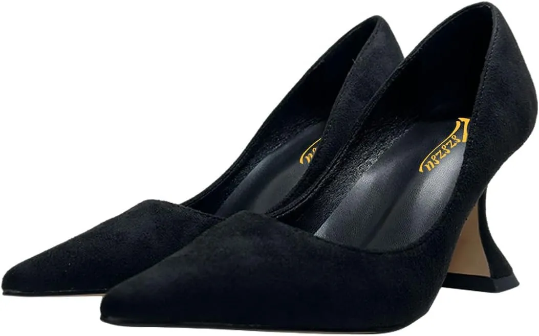 Zszszsu Women's Pointed Toe Pumps Elegant Stiletto High Heels Slip On Sexy Dress Party Formal Wedding Shoes Size 4-16 US