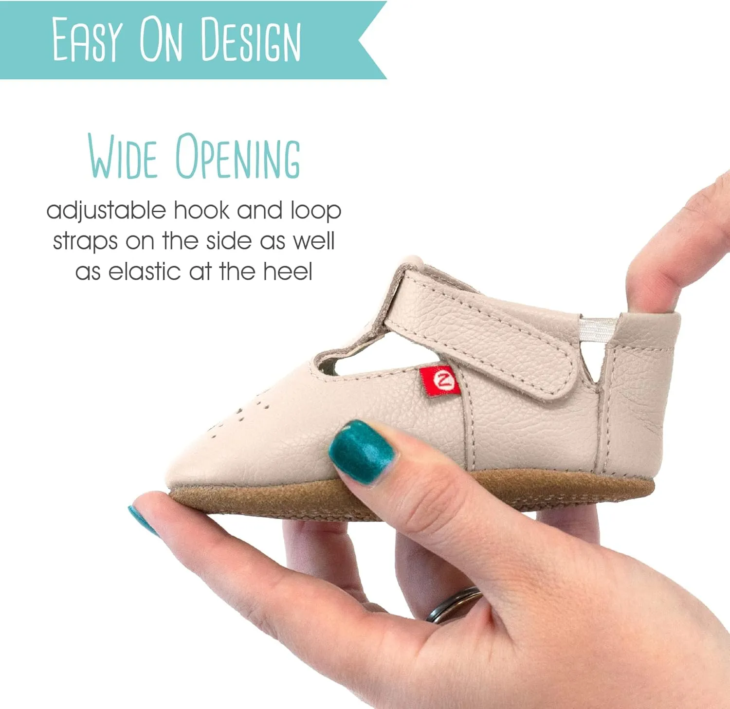 Zutano Easy On Leather Mary Jane Baby Shoes, Anti-Slip and Soft Sole