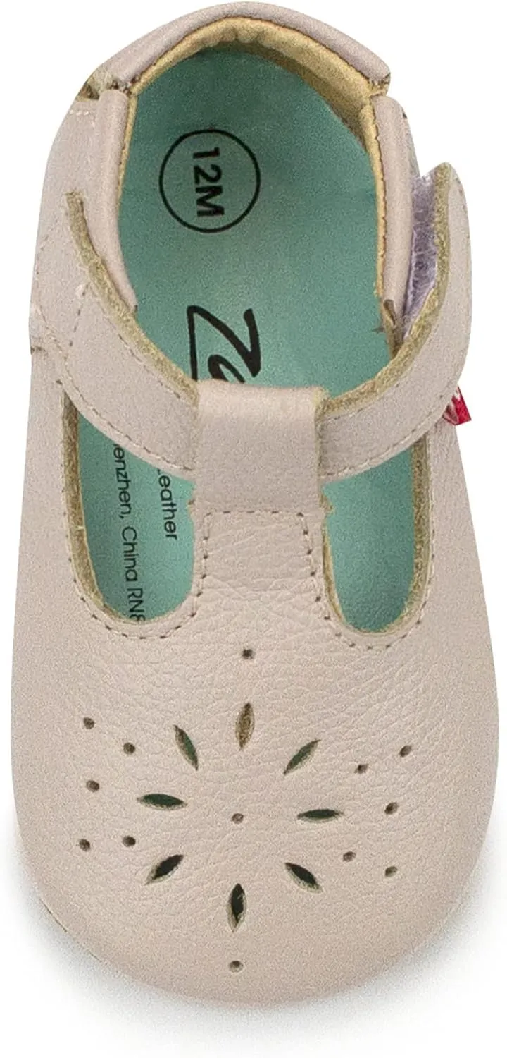 Zutano Easy On Leather Mary Jane Baby Shoes, Anti-Slip and Soft Sole