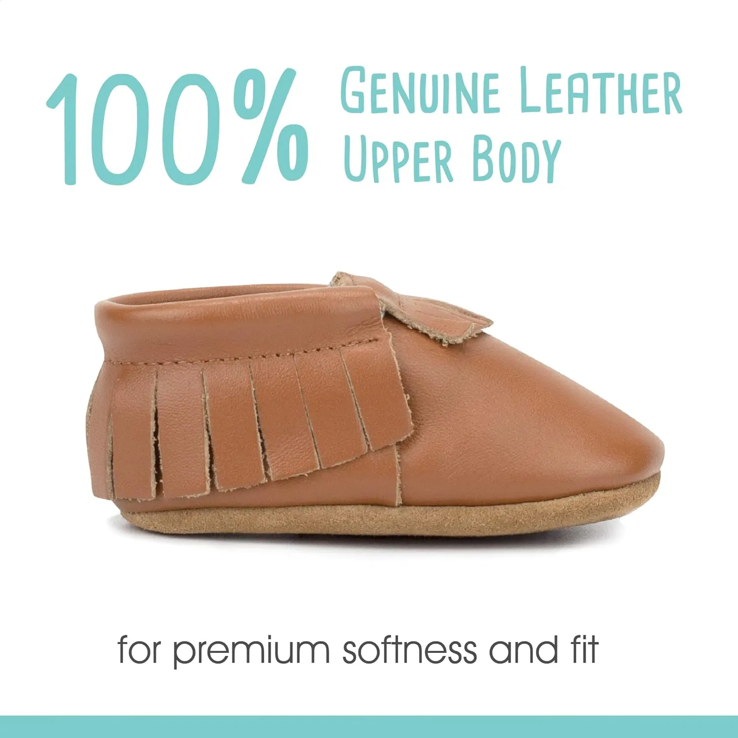 Zutano Unisex Baby Leather Moccasins, Slip Resistant, Soft-Sole Stay On Baby Shoes