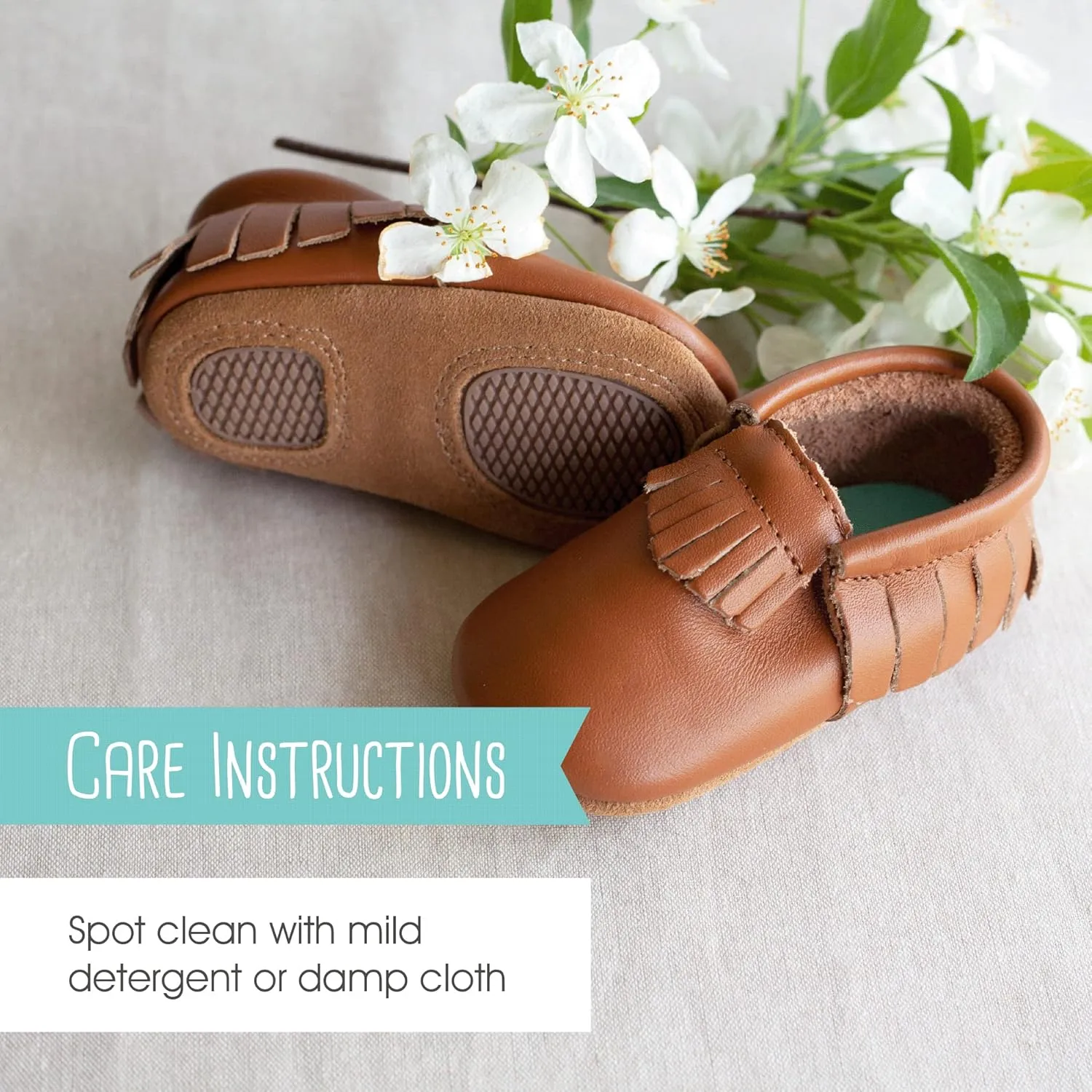 Zutano Unisex Baby Leather Moccasins, Slip Resistant, Soft-Sole Stay On Baby Shoes