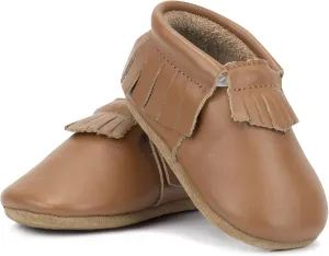 Zutano Unisex Baby Leather Moccasins, Slip Resistant, Soft-Sole Stay On Baby Shoes